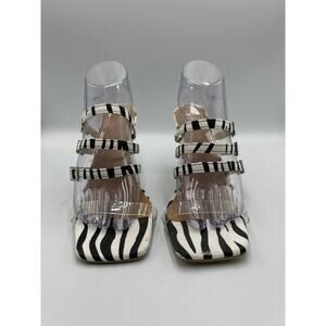 Womens‎ Buckle Transparent High Heels Rhinestone Sandals Size 41 Us Size 9